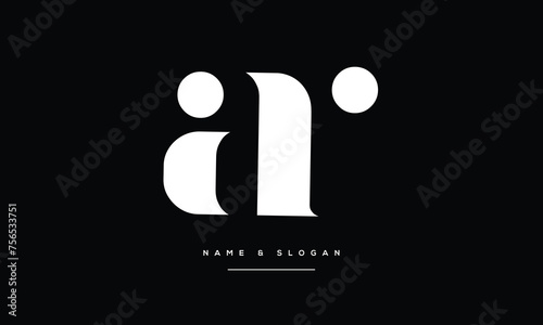 Alphabet Letters AR, RA, Initials Logo Monogram