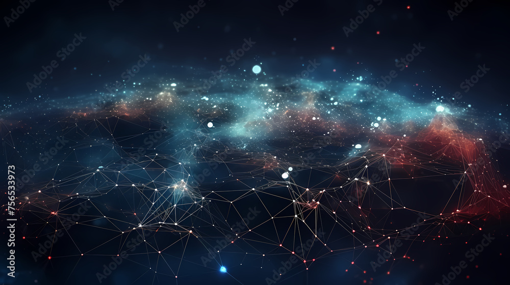 High tech technical geometry and connection system background with ...