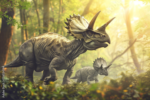 Triceratops family in nature © The Picture House