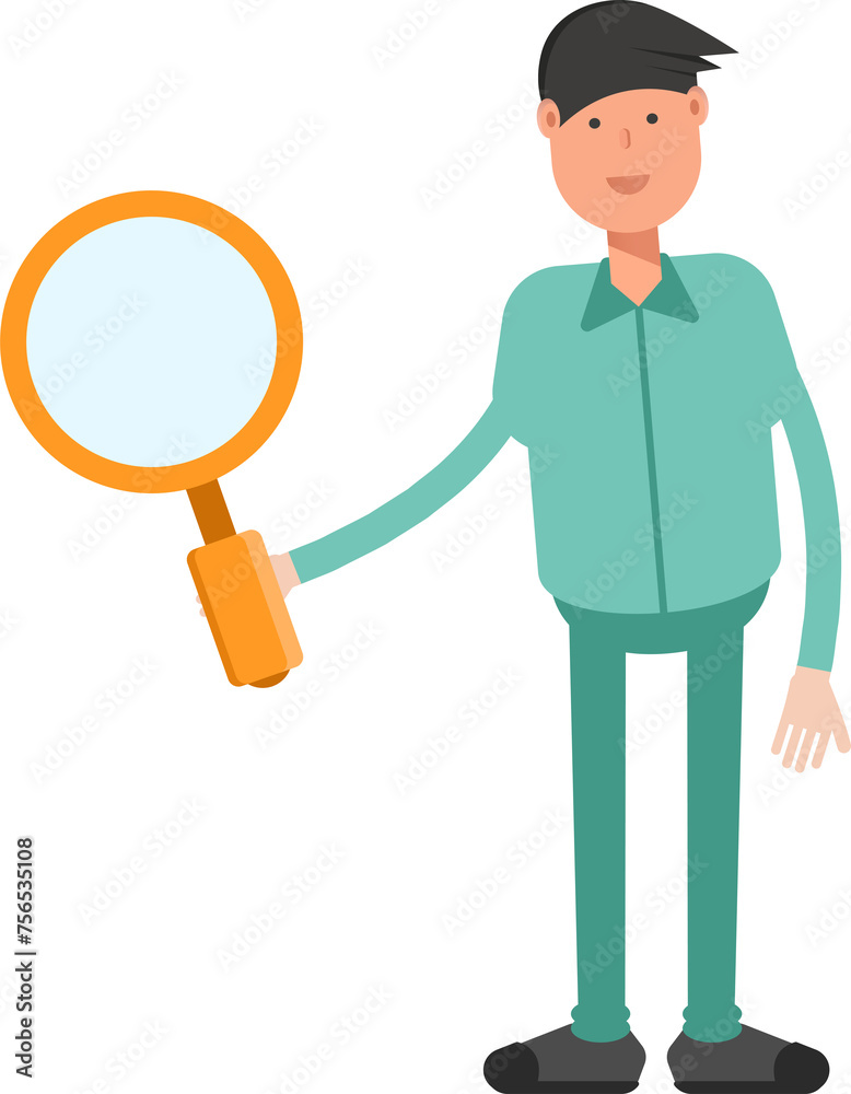 Male Character Holding Magnifier
Male Character Holding Magnifier