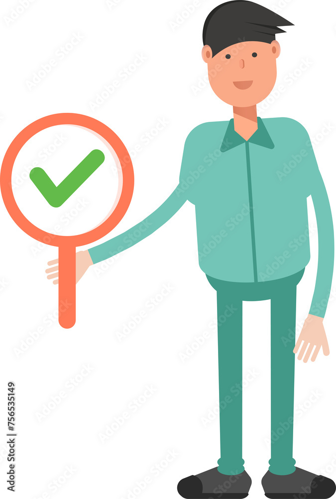 Male Character Showing Check Mark
Male Character Showing Check Mark