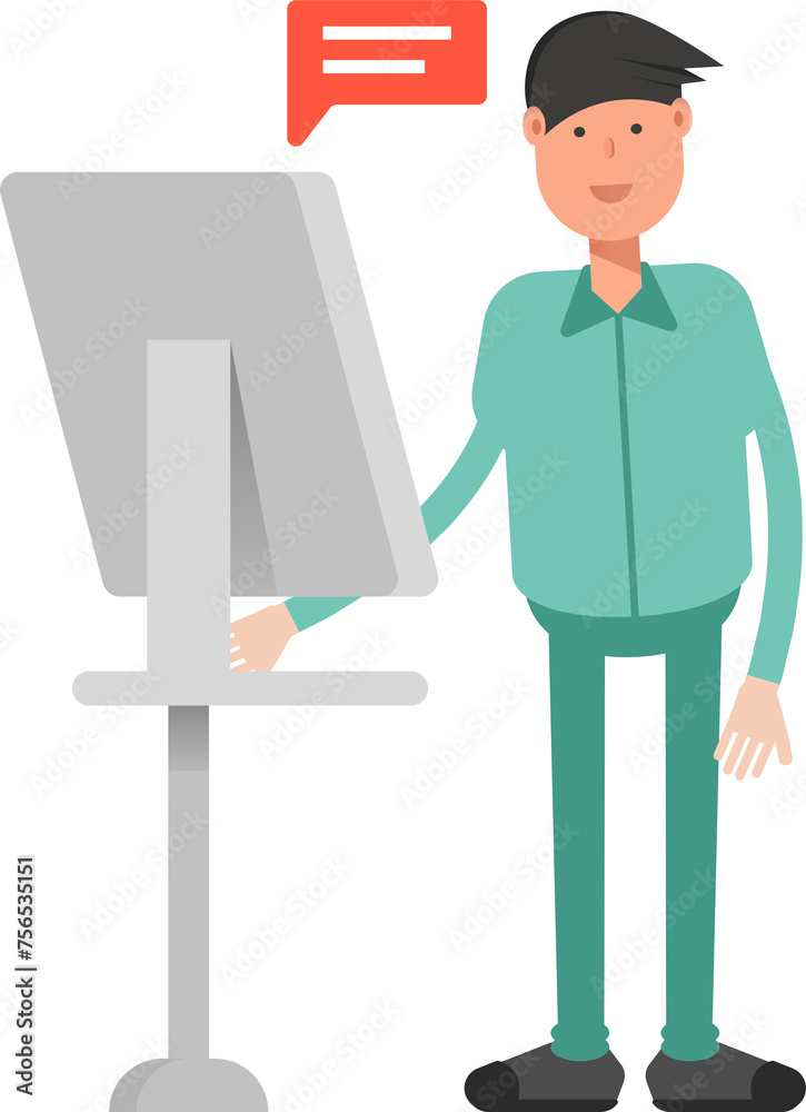 Male Character Working on Computer
Male Character Working on Computer