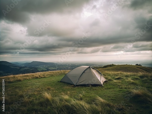 tent in the mountains generative ai © sanverrstudio
