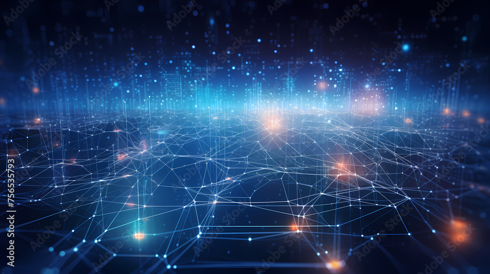High tech technical geometry and connection system background with ...
