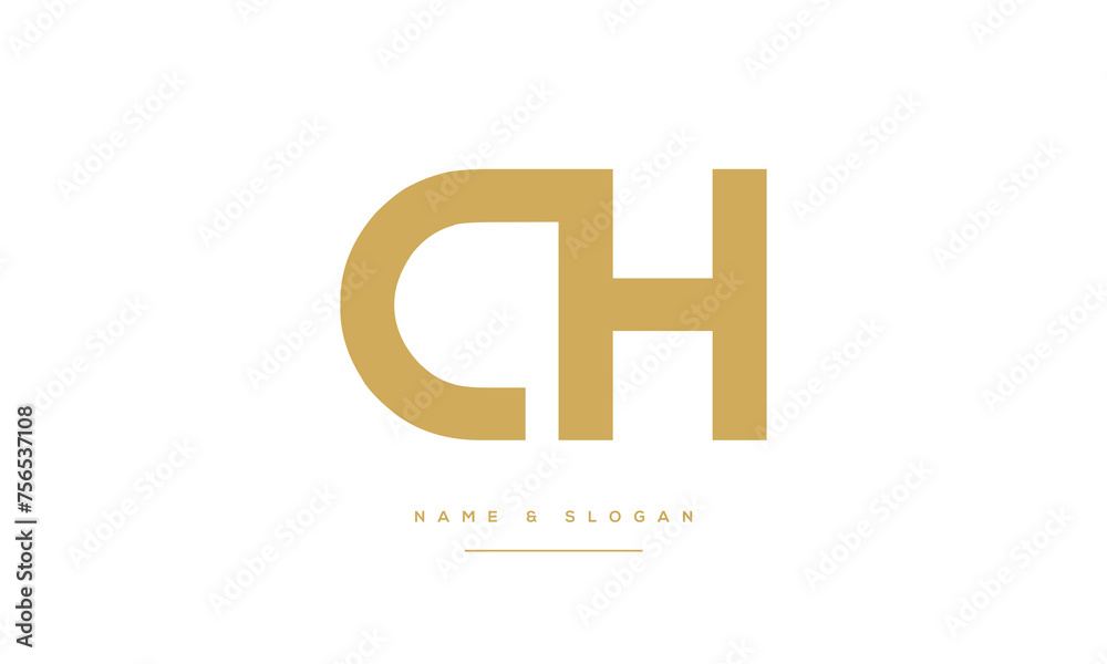 Alphabet Letters AH, HA, Initials Logo Monogram