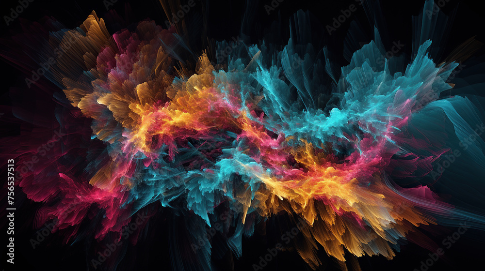 abstract fractal background, energy and colorful