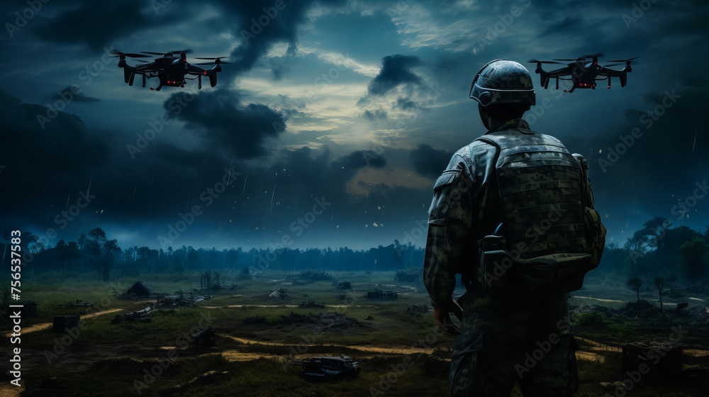 The Power of Drones. Modern Warfare. Military Drone