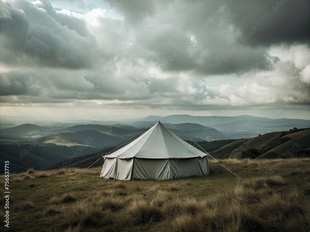 tent in the mountains generative ai