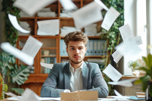 Businessman anxiety about business. In the concept of problem, unsuccessful or failure