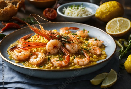 Capture the essence of a tapas plate filled with gamba ajillo a single image for our recipe website. Show off its golden, lacy texture and the perfect balance. Make our readers crave a bite just by lo