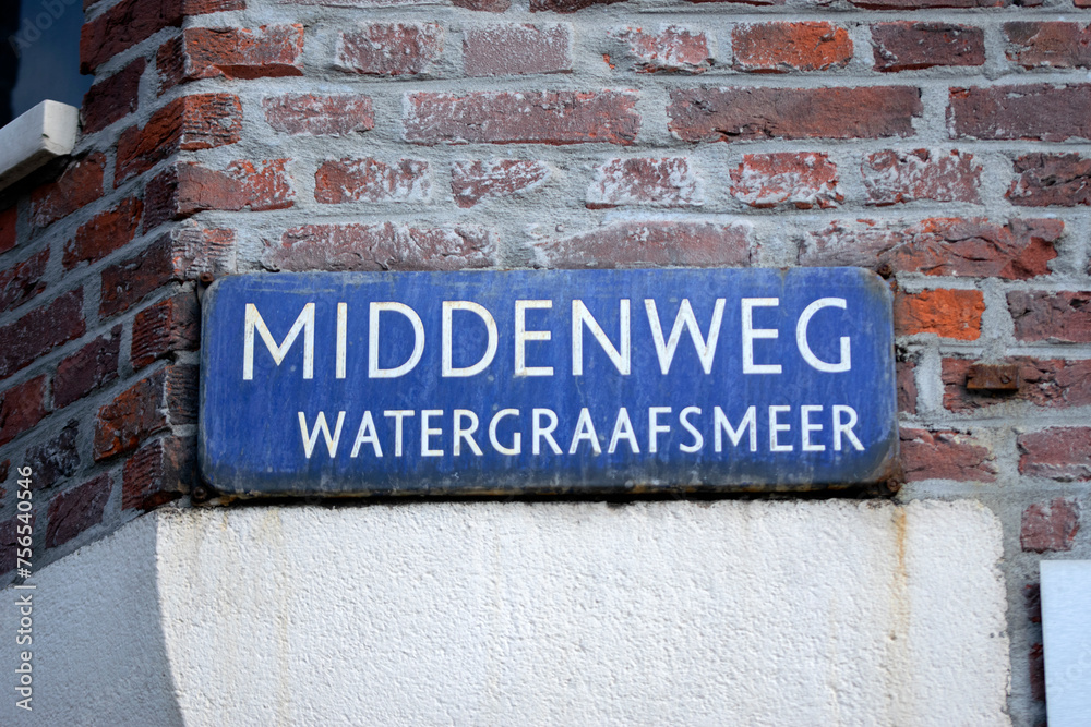 Street Sign Middenweg At Amsterdam The Netherlands 6-3-2024