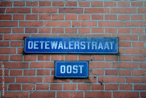 Street Sign Oetewalerstraat At Amsterdam The Netherlands 6-3-2024