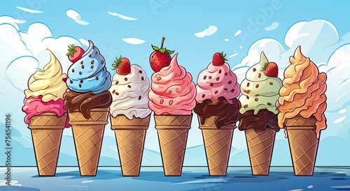 ice cream in a cone, generative ai