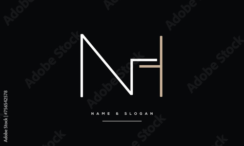 NH, HN, Abstract Letters Logo monogram