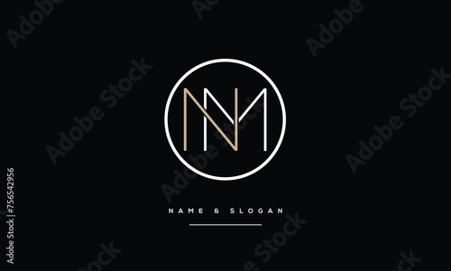 Alphabet Letters MN, NM , Initials Logo Monogram photo