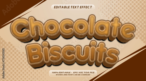 biscuits chocolate text effect
