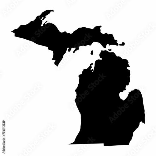Obraz na płótnie Michigan State silhouette map w salonie