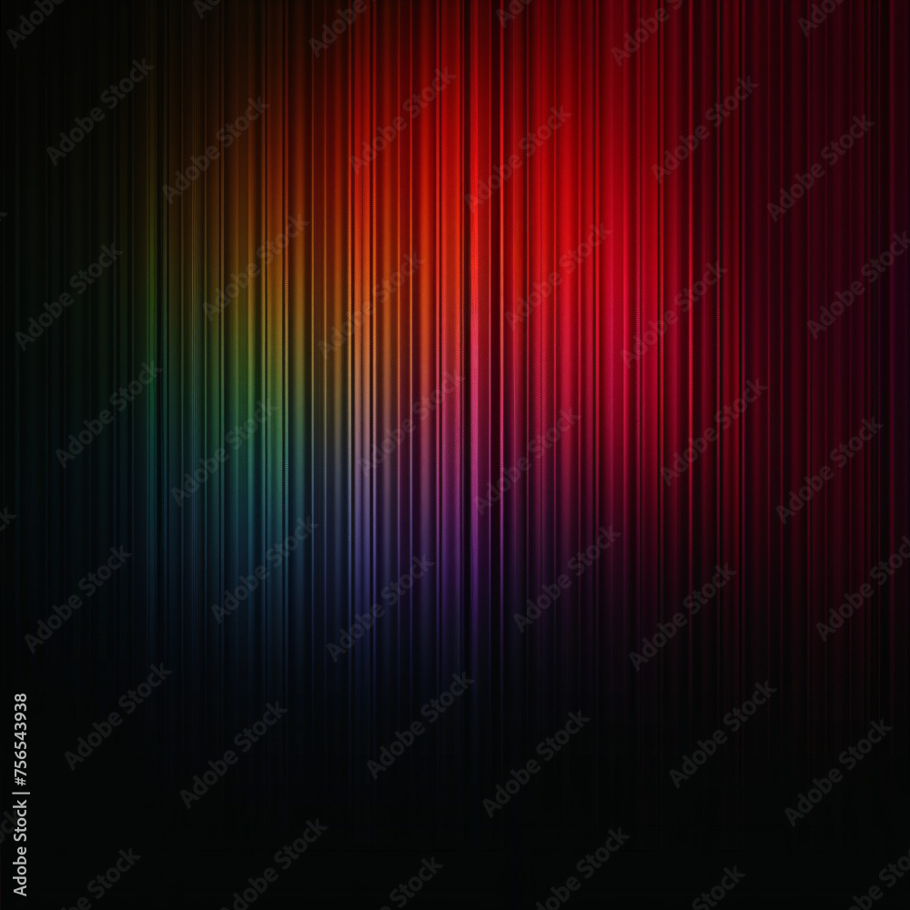 Vertical spectrum lines transition from red to blue.
