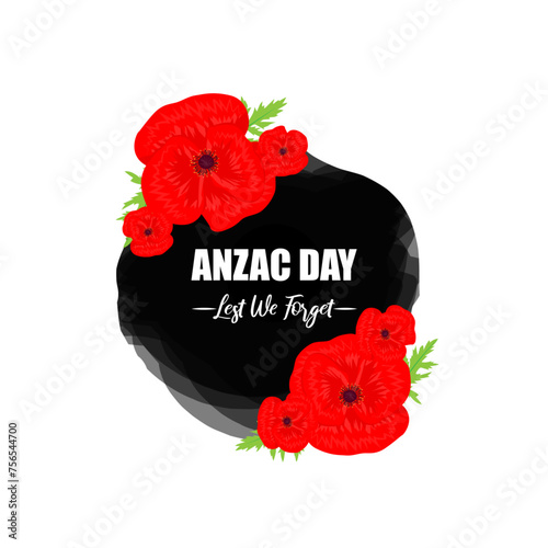 Vector illustration of Anzac Day social media feed template