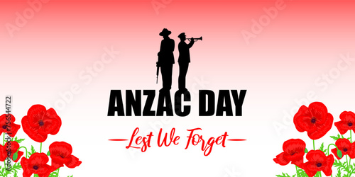 Vector illustration of Anzac Day social media feed template