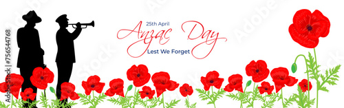 Vector illustration of Anzac Day social media feed template