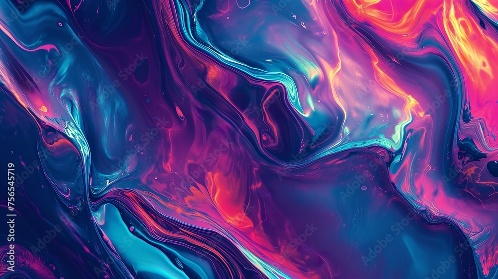 Vector Abstract Fluid Colorful Liquid Marble Pattern

