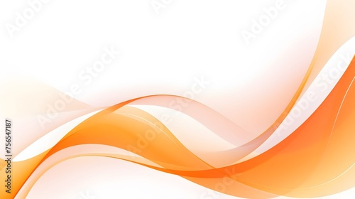 modern abstract design featuring orange and white wave curves on white background