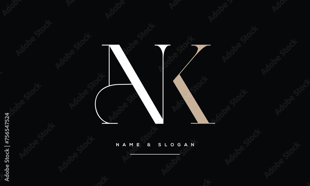 NK, KN, Abstract Letters Logo Monogram NK, KN, Abstract Letters Logo Monogram
