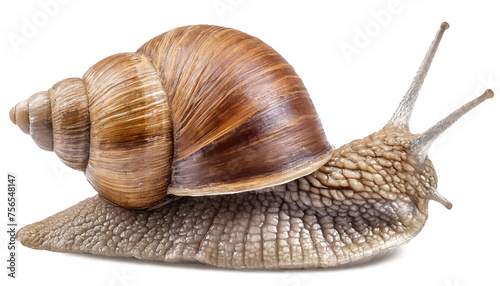 Roman snail isolated on white background, cutout