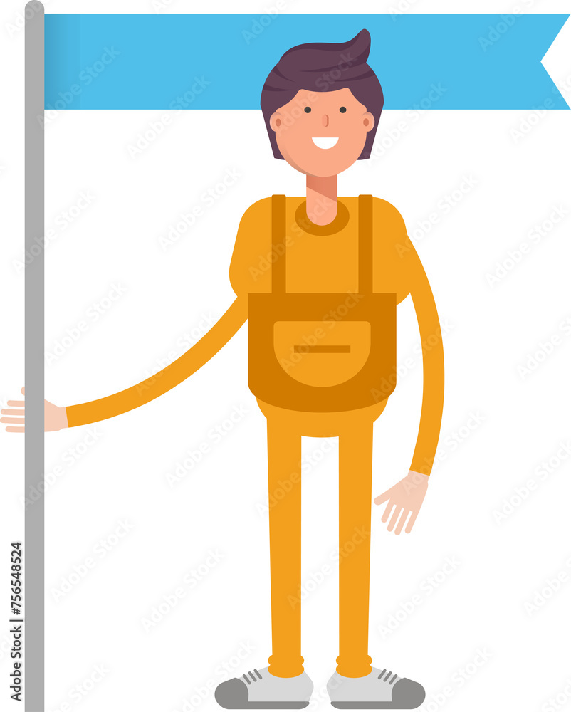 Service Man Character Holding Flag Pole
Service Man Character Holding Flag Pole