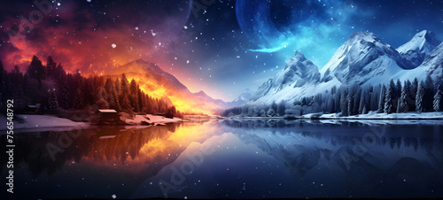 fire water earth wind become one shaped wallpaper design abstract organic colorful background, ai generative