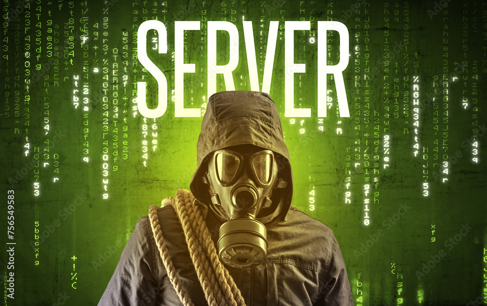 Faceless hacker with inscription concept concept Faceless hacker with inscription concept concept