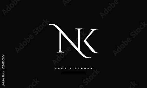 NK, KN, Abstract Letters Logo Monogram