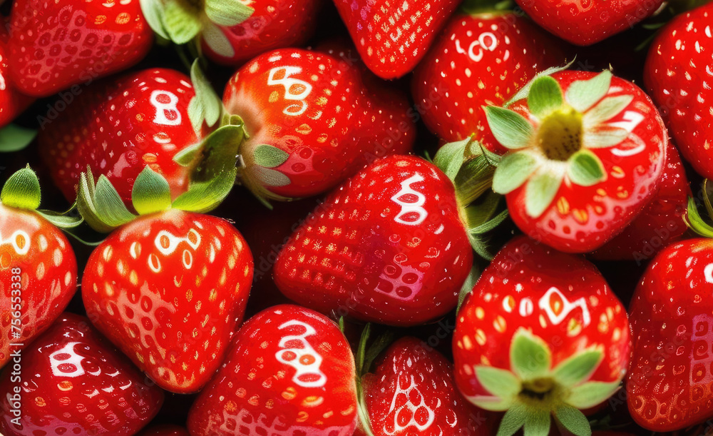 Background with ripe strawberries top view. Juicy, sweet berries Background with ripe strawberries top view. Juicy, sweet berries