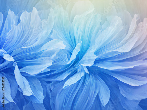 Pattern - abstract translucent translucent light blue flowers. AI generation © ROMAN DZIUBALO