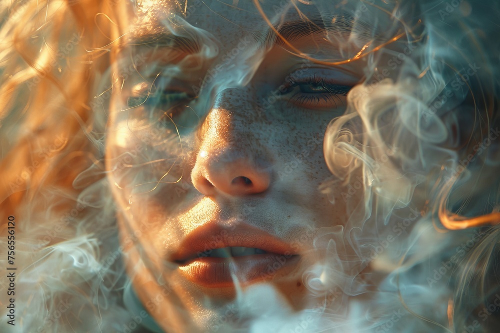 Warm orange tones and smoke swirls create a fluid, abstract pattern, resembling fire or flowing lava Warm orange tones and smoke swirls create a fluid, abstract pattern, resembling fire or flowing lava