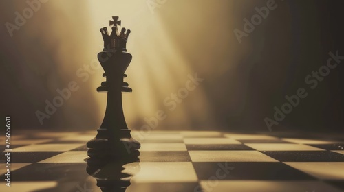portrait of chess queen with bokeh background
