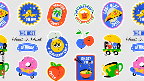 A food pattern designed with various junk meals, restaurant themes and tasty treats