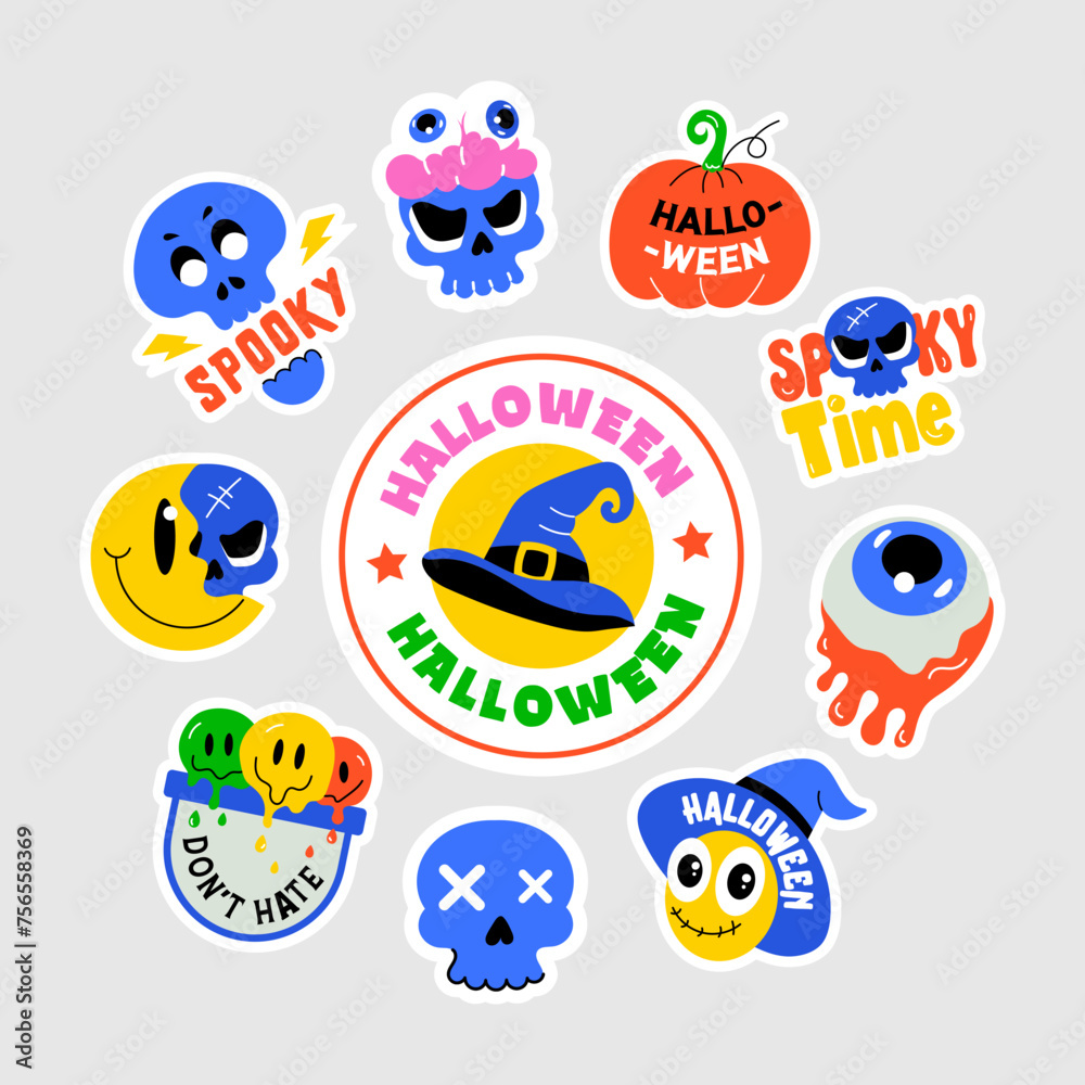 Halloween vector designed with haunting themes, eerie items and other creepy elements