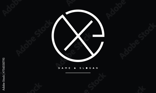Alphabet Letters EX, XE, Initials Logo Monogram