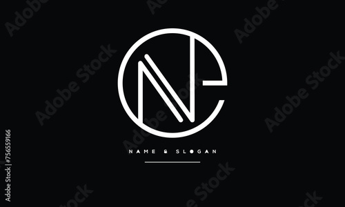 Alphabets NE, EN, Initials Letters Logo Monogram	
