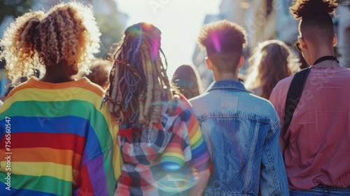 LGBTQ Individuals United at Pride Event

