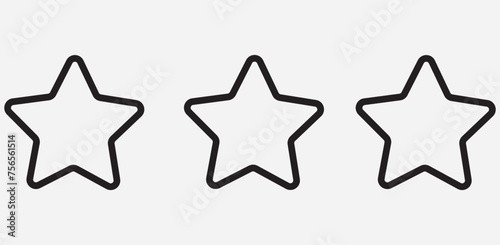 Star vector icons. Set of star symbols isolated.