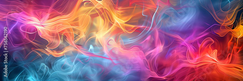 a close up of a colorful smoke on a dark background