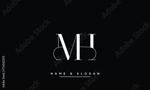 MH, HM, M, H, Abstract Letters Logo Monogram