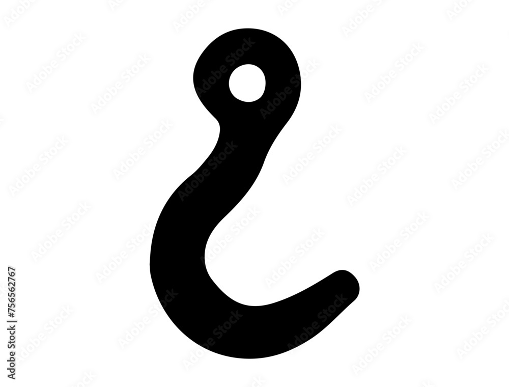 Lifting hook silhouette vector art Lifting hook silhouette vector art