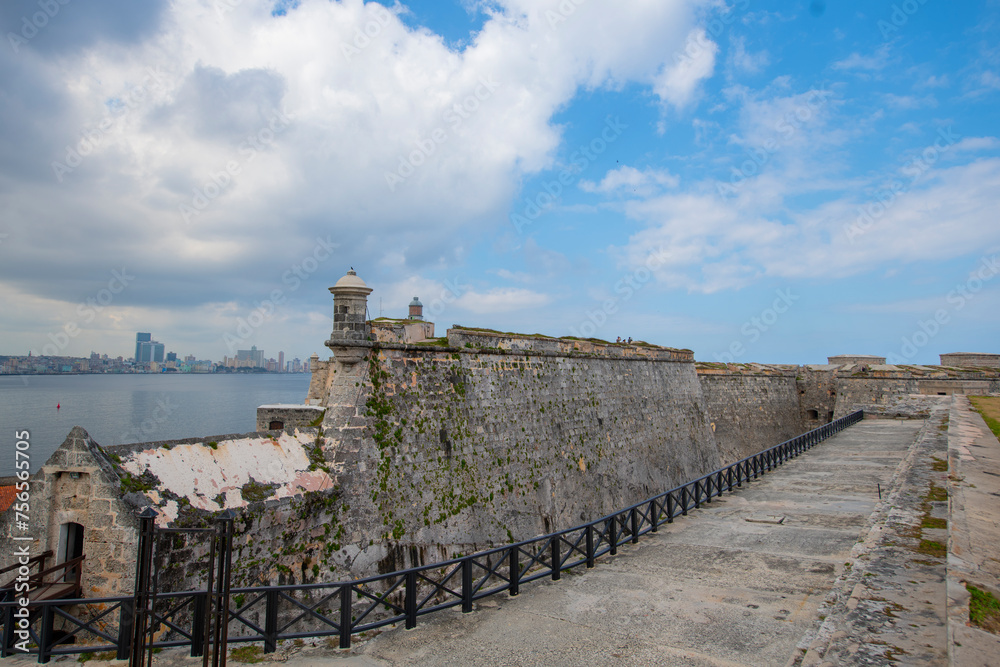 Castillo de Los Tres Reyes del Morro at the mouth of Havana Harbor in Old Havana (La Habana Vieja), Cuba. Old Havana is a World Heritage Site. 