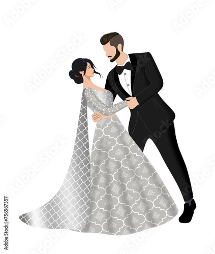 Indian Wedding Couple in a Dancing Pose	
