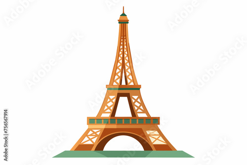 eiffel tower illustration on white background