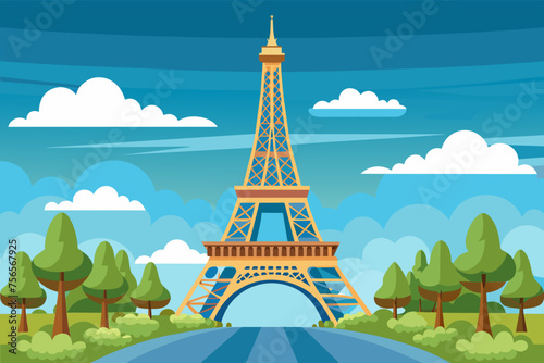 eiffel tower  vector illustration 